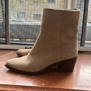 Tan suede booties